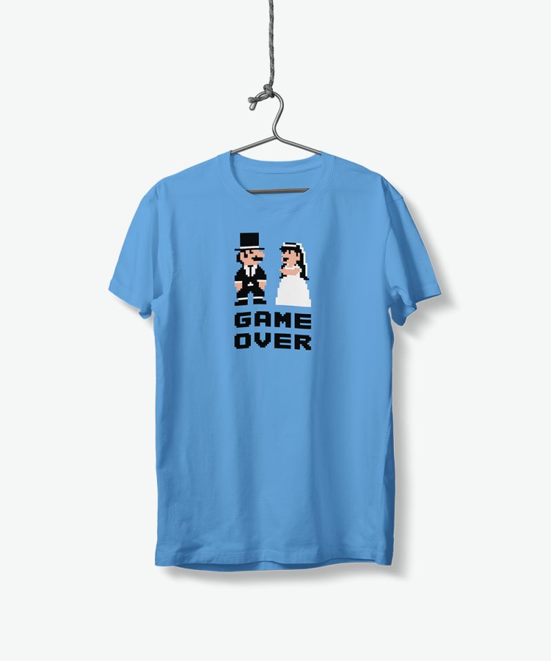 Poklon za vjenčanje Majica za momačku Game over, plava